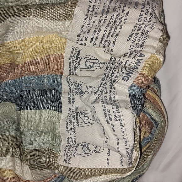 WildBird Pastel Striped Ring Sling Long Length Black Rings - Picture 5 of 6